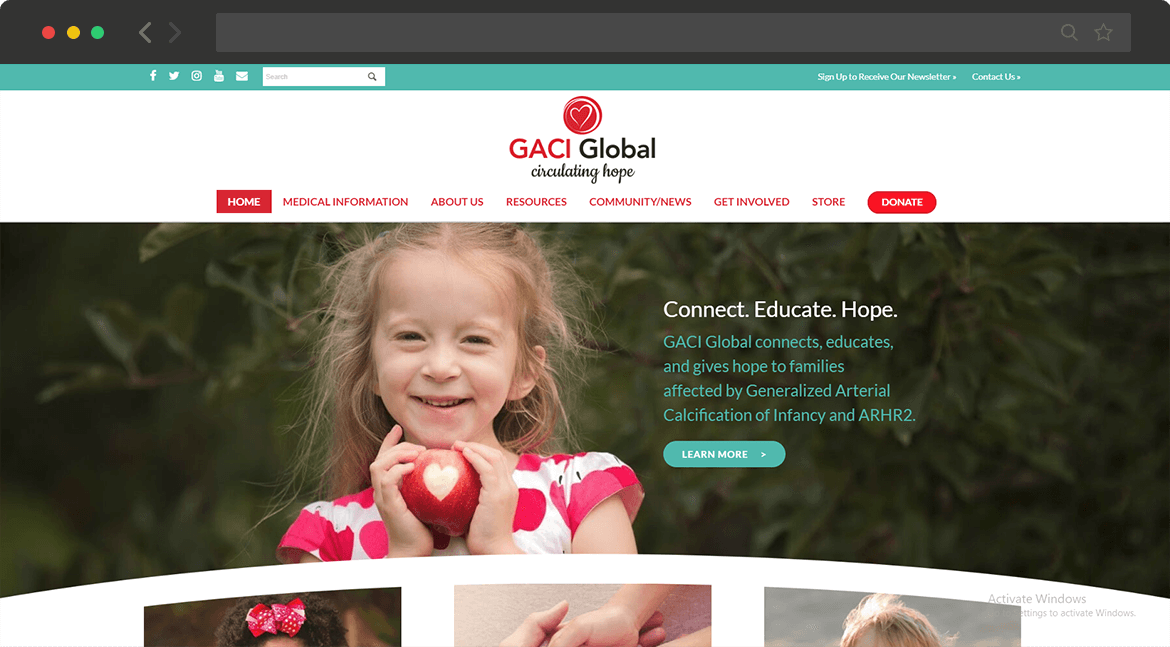 new website homepage screenshot for GACI Global