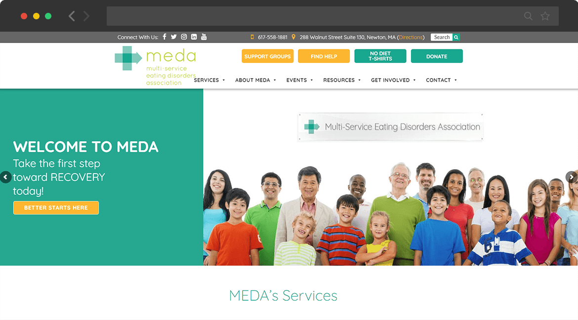 new website homepage screenshot for MEDA