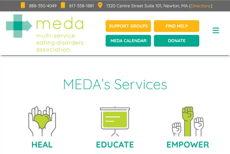 MEDA website before and after