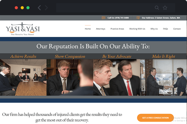 Yasi & Yasi website before and after