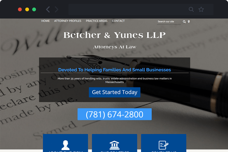 Betcher & Yunes website before and after