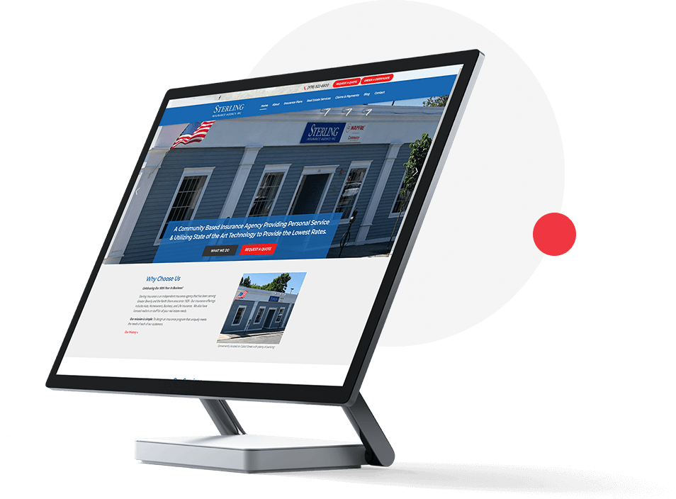 custom website design for Sterling Insurance