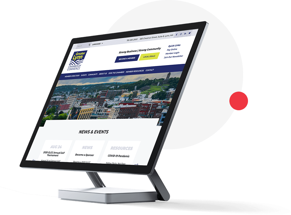 custom website design for Greater Lynn Chamber of Commerce