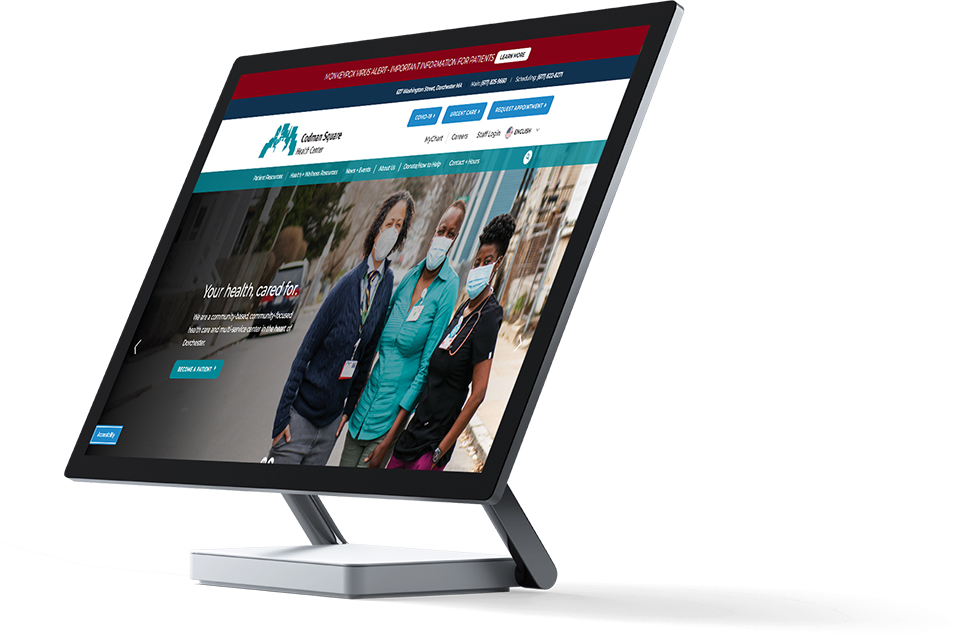 custom website design for Codman Square Health Center