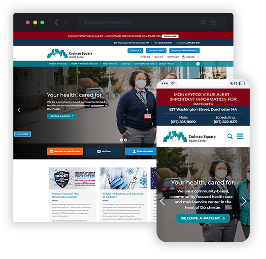 responsive website design for Codman Square Health Center