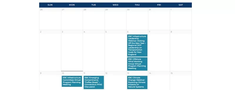 events calendar for non profit websites