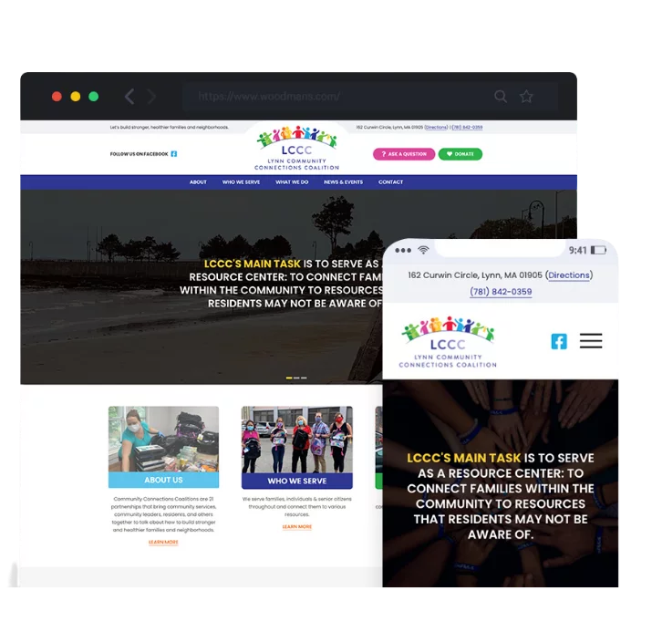 responsive website design for Lynn Community Connections Coalition