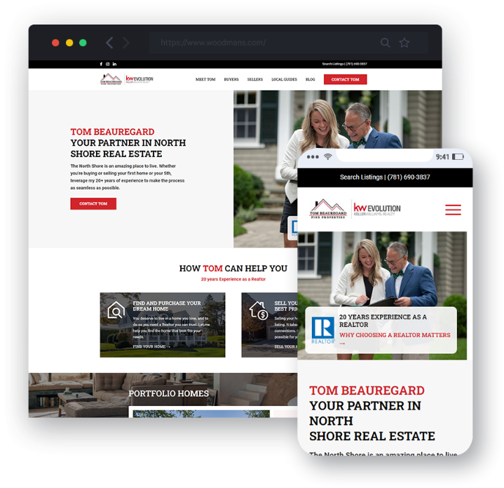 responsive website design for Tom Beauregard Fine Properties