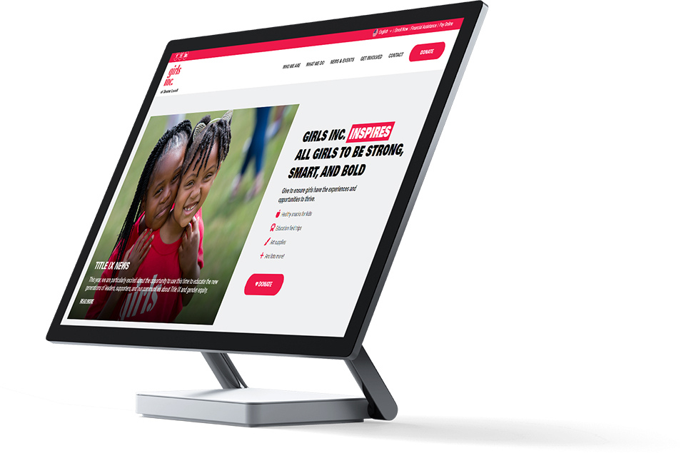 custom website design for Girls Inc. of Greater Lowell