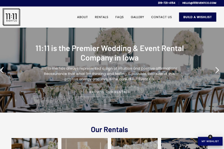 11:11 Event Co website before and after