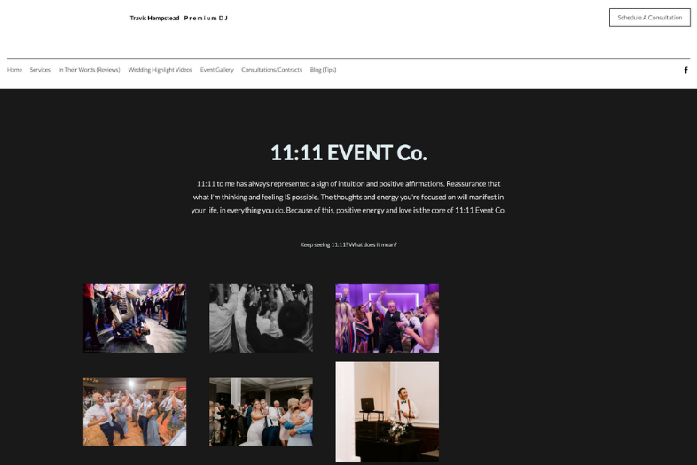 11:11 Event Co website before and after