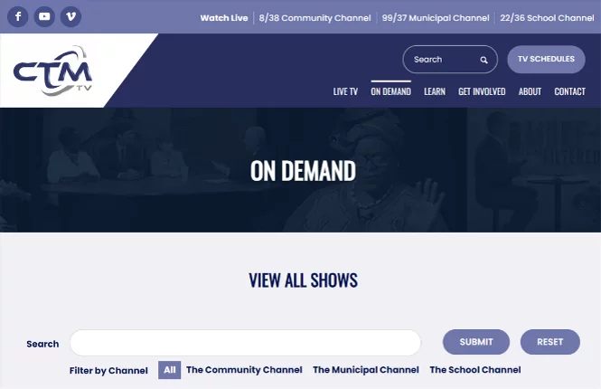 custom landing pages in our website design project for Chelmsford TV