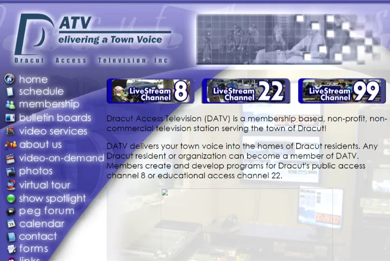 Dracut Access Television website before and after