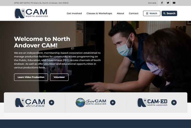 North Andover CAM website before and after
