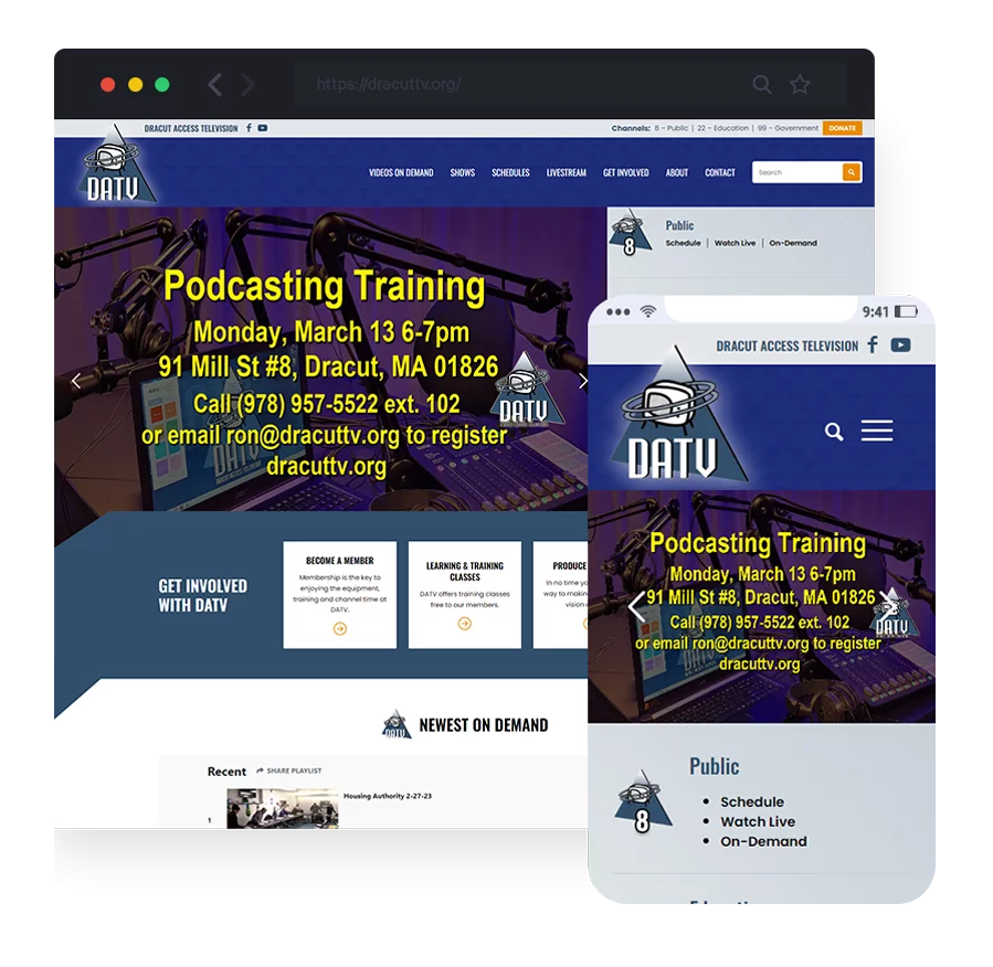 responsive website design for Dracut Access Television