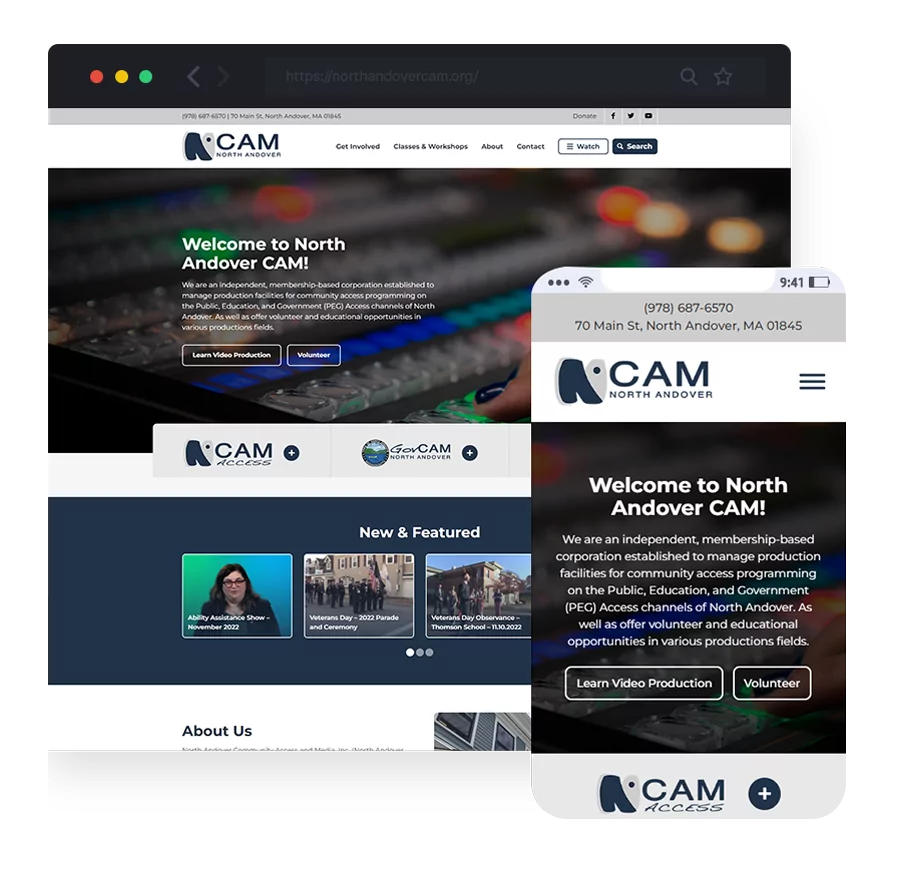 responsive website design for North Andover CAM