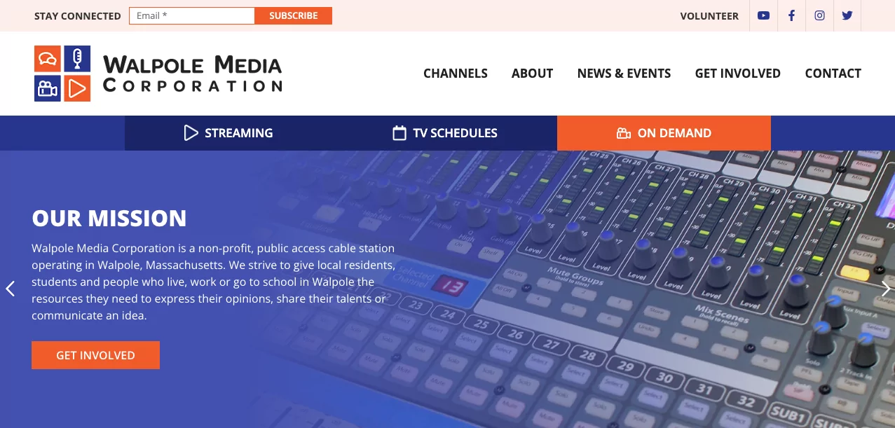 walpole media corporation community access tv website homepage