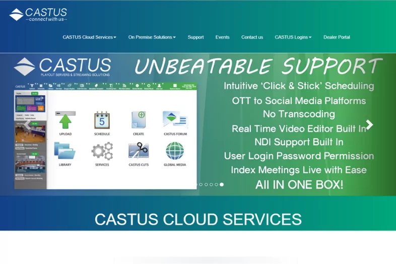 CASTUS TV website before and after