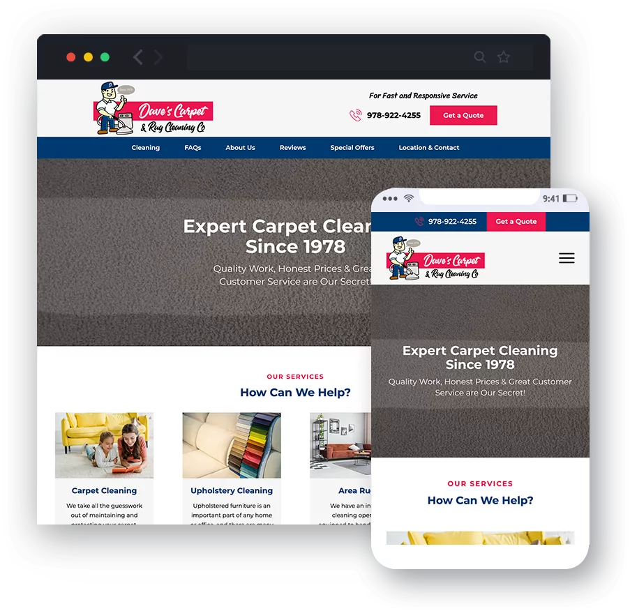 Dave's Carpet & Rug Cleaning - Responsive Website