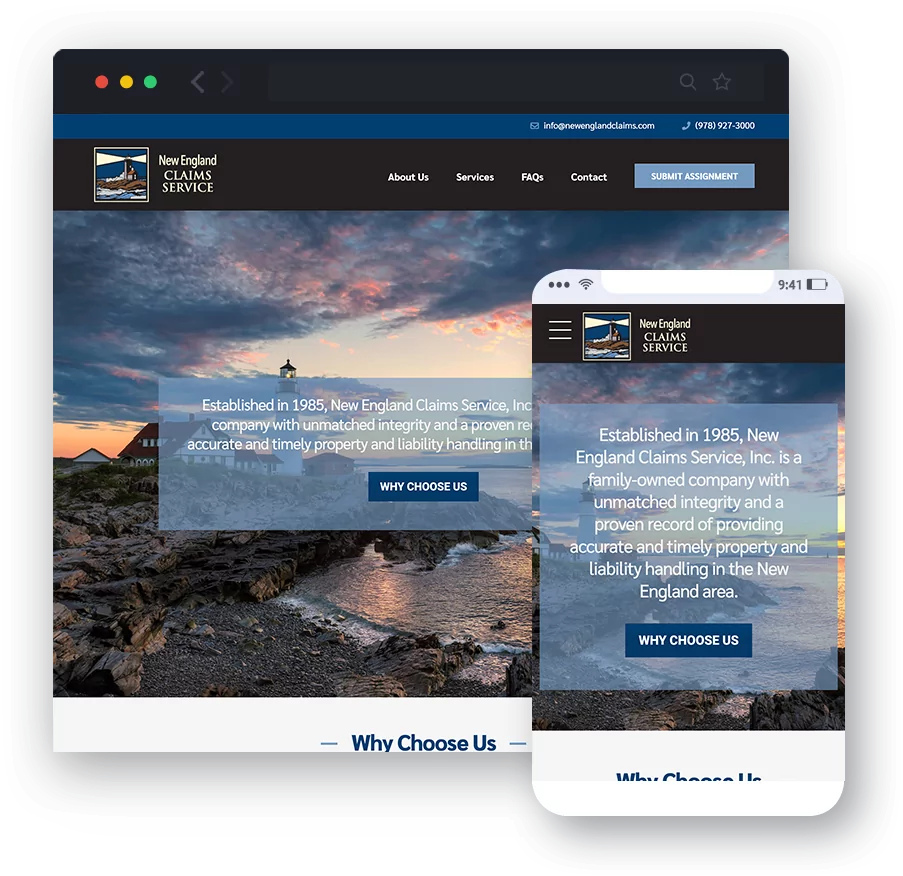 New England Claims Service - Responsive Website