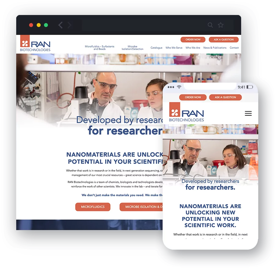 RAN Biotechnologies - Responsive Website