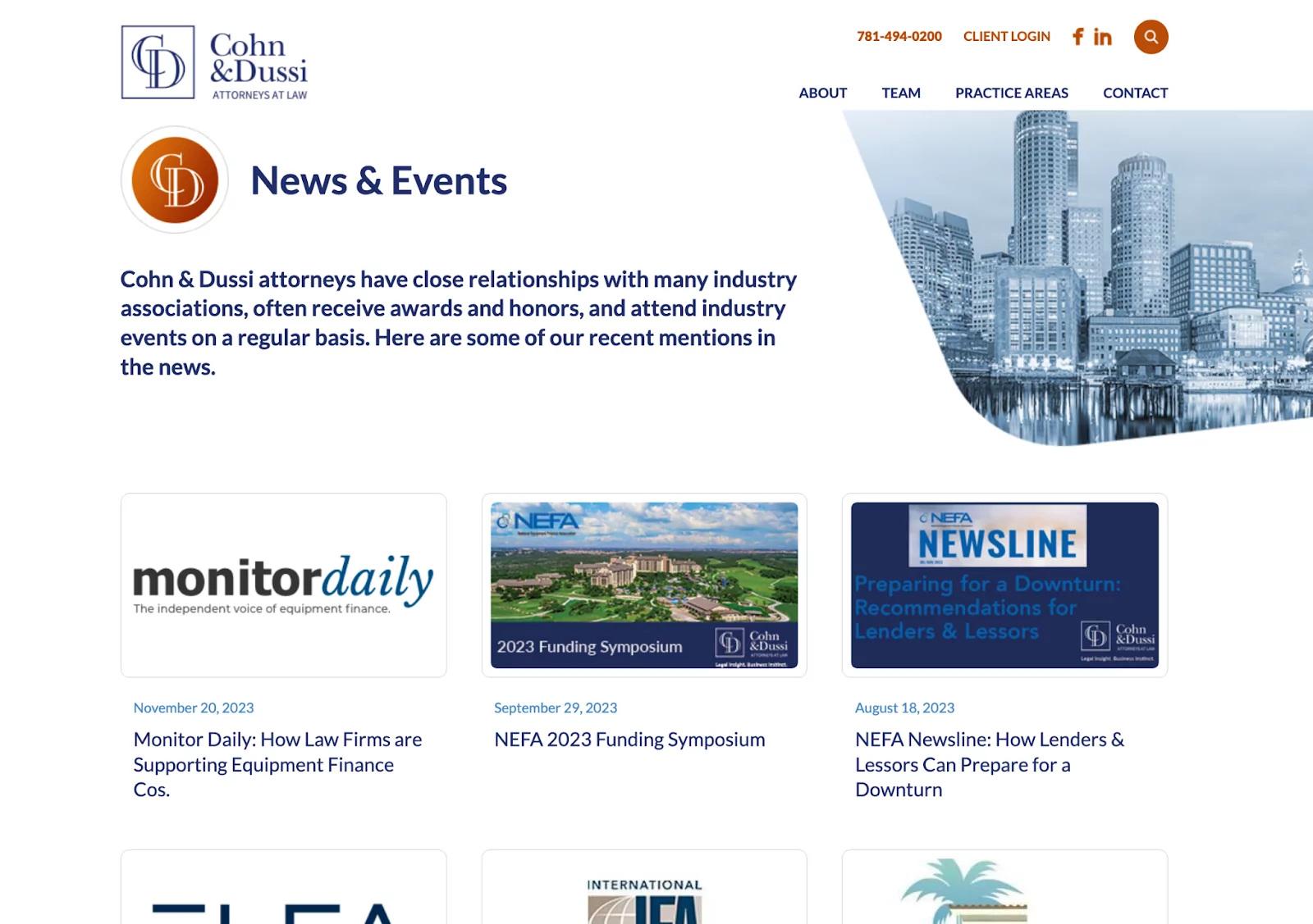 cohn & dussi news and events webpage