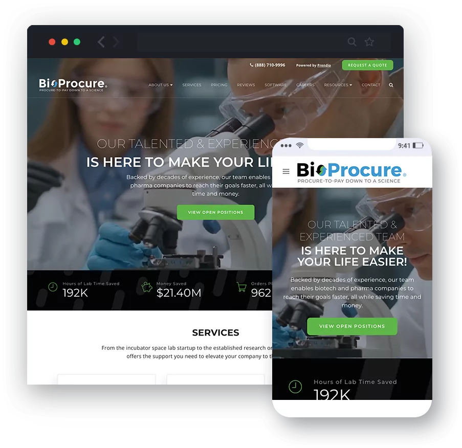 BioProcure - Responsive Website