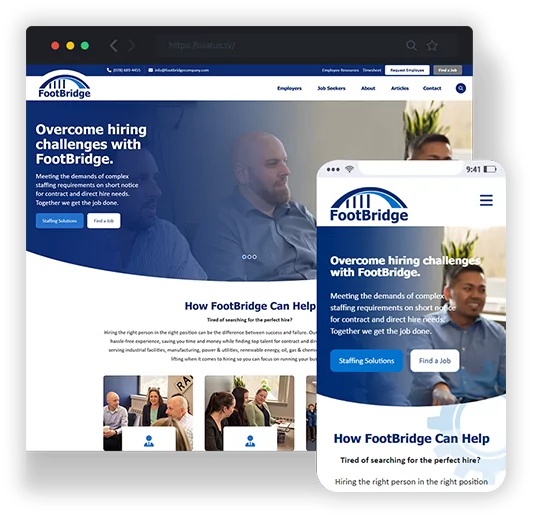 footbridge company website mobile responsive