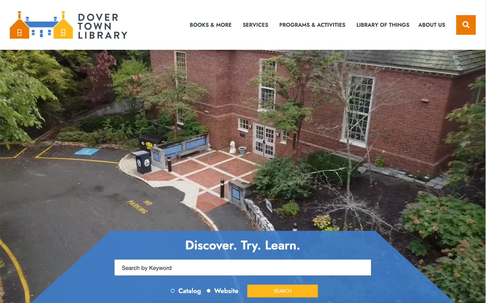 custom landing pages in our website design project for Dover Town Library