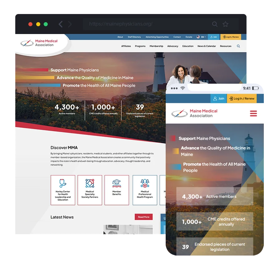 responsive website design for Maine Medical Association