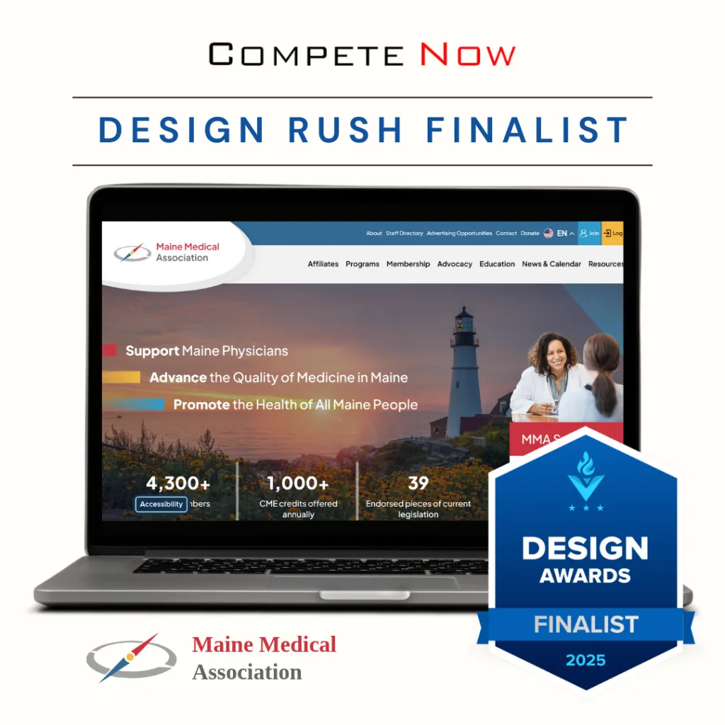 Design rush finalist for best website design award